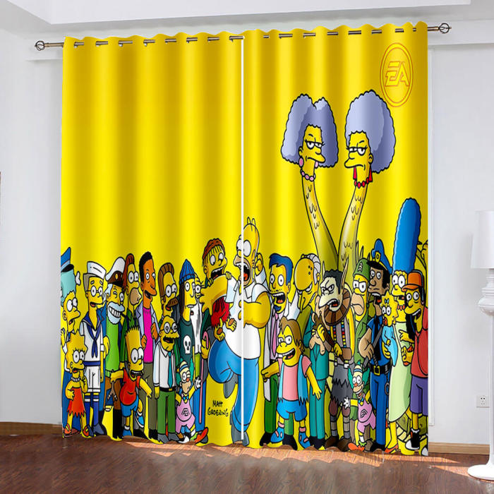 The Simpsons Curtains Pattern Blackout Window Drapes