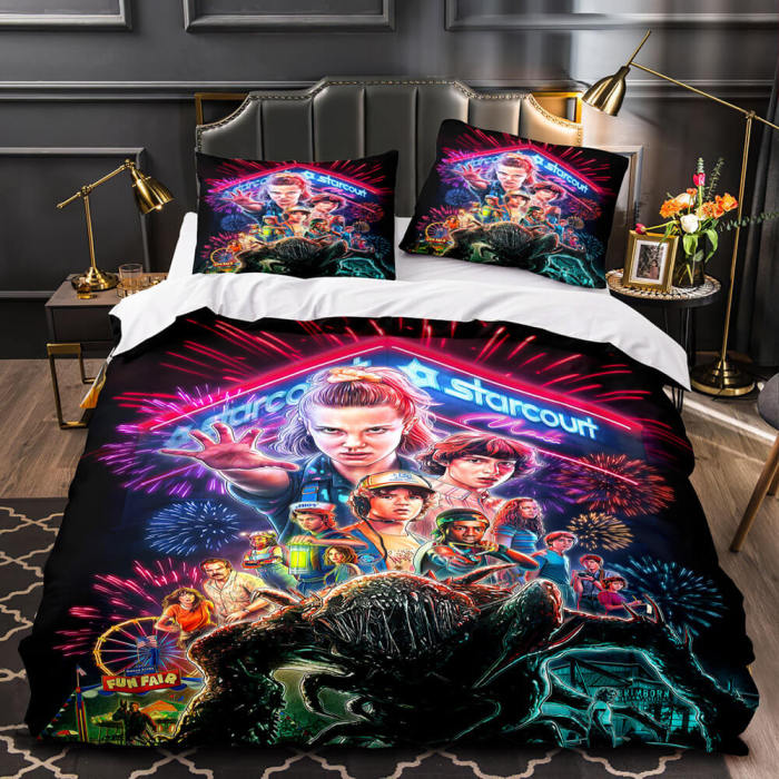 Stranger Things Pattern Bedding Set Quilt Cover Without Filler