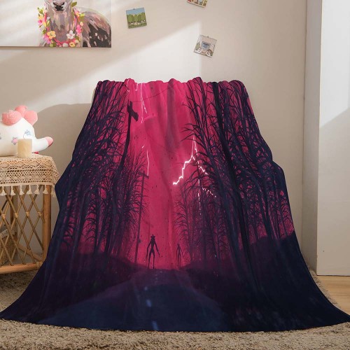 Stranger Things Blanket Pattern Flannel Throw Room Decoration
