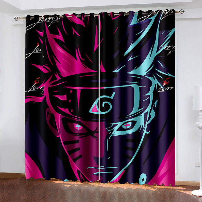 Naruto Curtains Cosplay Blackout Window Treatments Drapes For Room Decoration