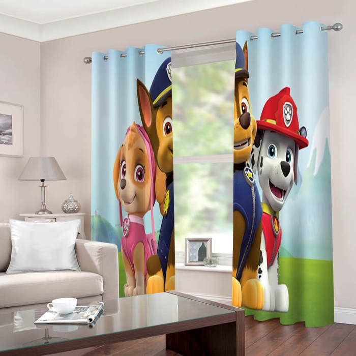 Paw Patrol Curtains Cosplay Blackout Window Drapes For Room Decoration