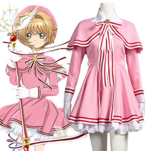 Cardcaptor Sakura: Clear Card Sakura Kinomoto Pink Dress Cosplay Costume