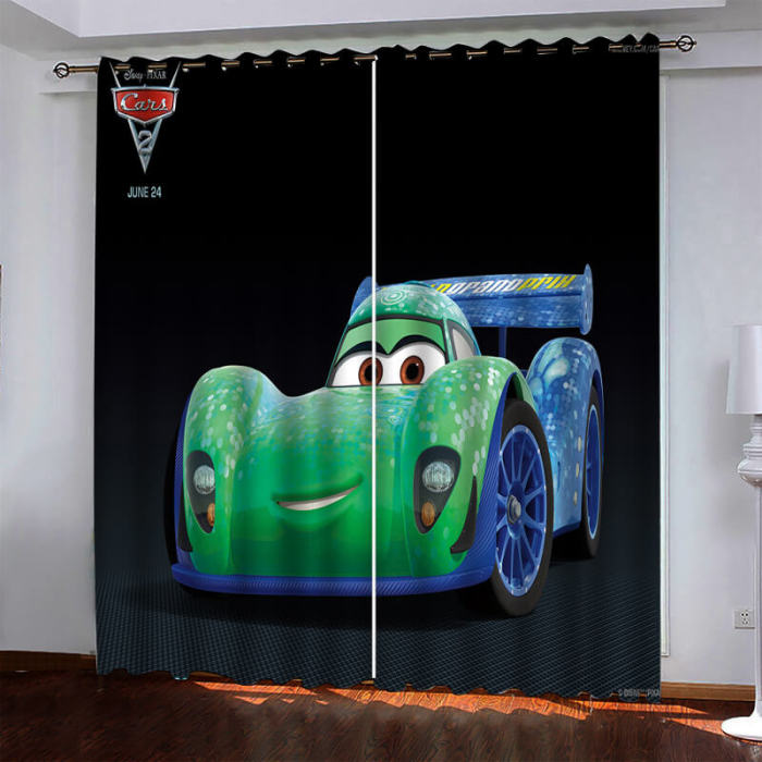 Cartoon Cars Pattern Curtains Pattern Blackout Window Drapes