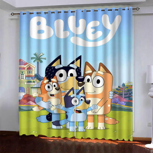 Bluey Curtains Blackout Window Drapes Room Decoration