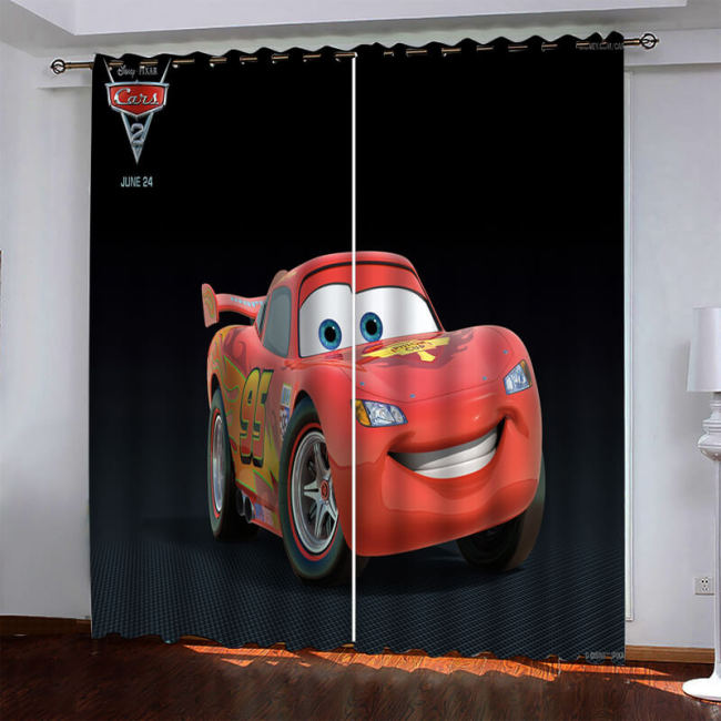 Cartoon Cars Pattern Curtains Pattern Blackout Window Drapes