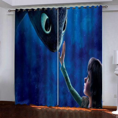 How To Train Your Dragon Curtains Pattern Blackout Window Drapes