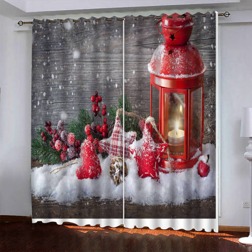 Christmas Pattern Curtains Blackout Window Drapes