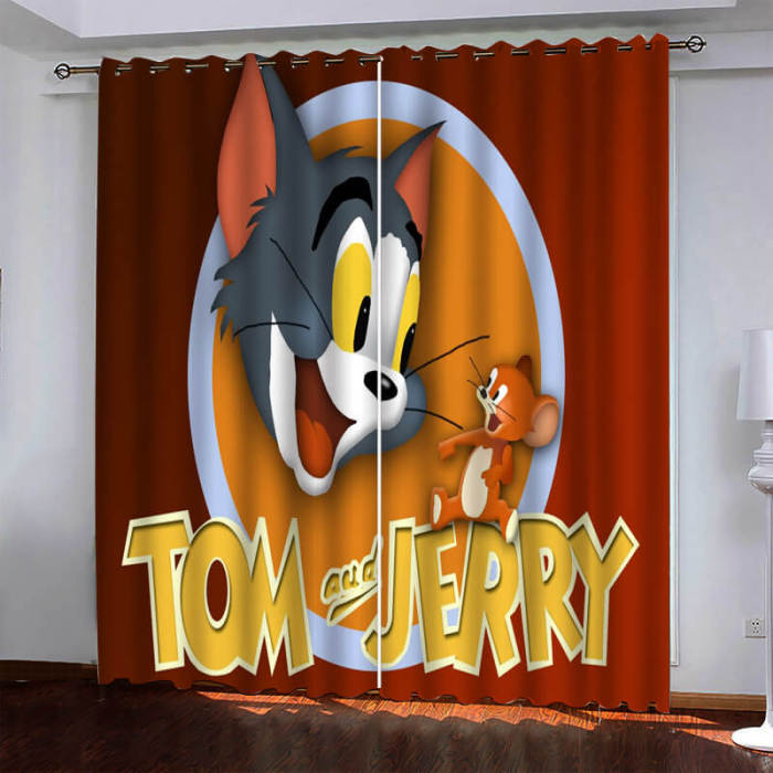Tom And Jerry Curtains Pattern Blackout Window Drapes