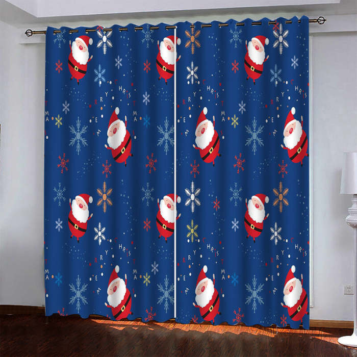Christmas Pattern Curtains Blackout Window Drapes