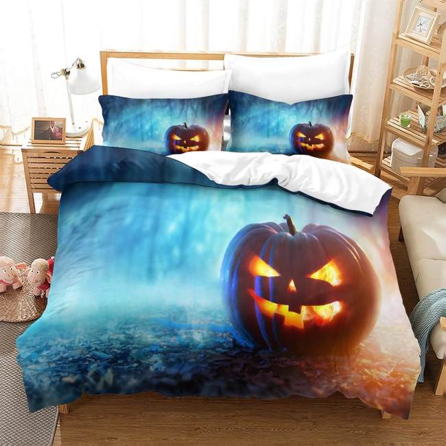 Halloween Pumpkin Decor Bedding Set Quilt Cover Without Filler