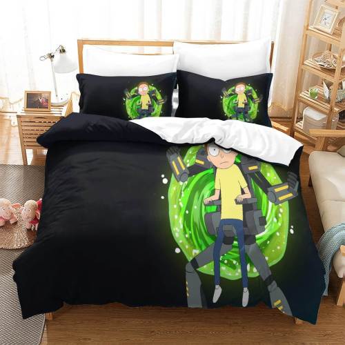 Rick And Morty Pattern Bedding Set Quilt Cover Without Filler