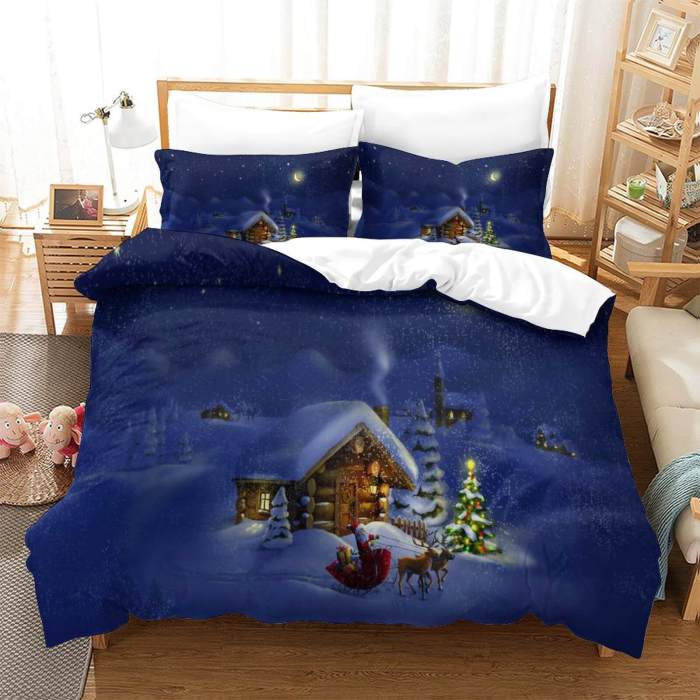 Christmas Pattern Bedding Set Quilt Cover Without Filler