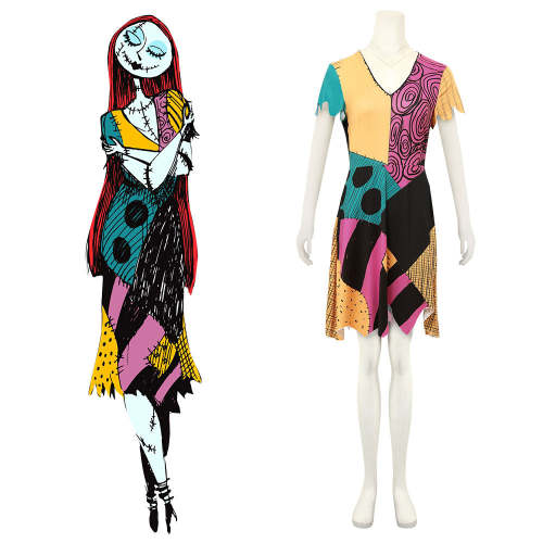 Nightmare Before Christmas Sally Halloween Dress Cosplay Costume $44.99