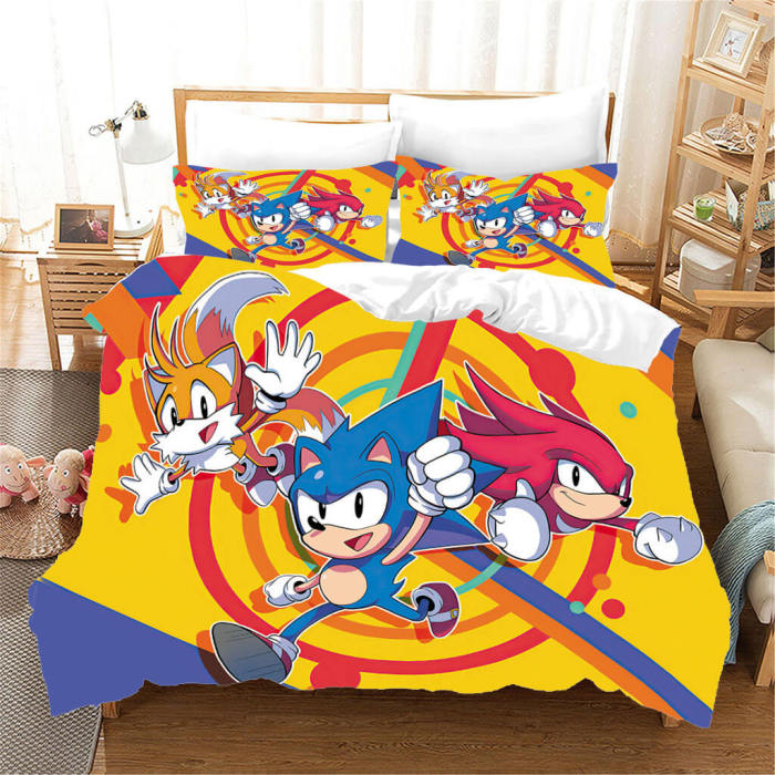 Sonic 2 Pattern Bedding Set Quilt Cover Without Filler