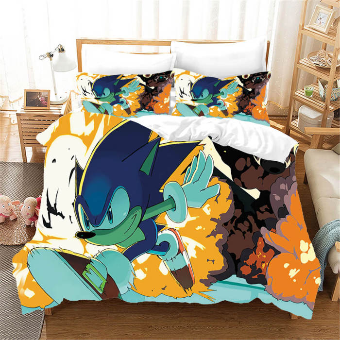 Sonic 2 Pattern Bedding Set Quilt Cover Without Filler