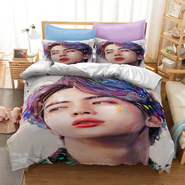 Bts Bangtan Boys Bedding Set Character Quilt Cover Without Filler