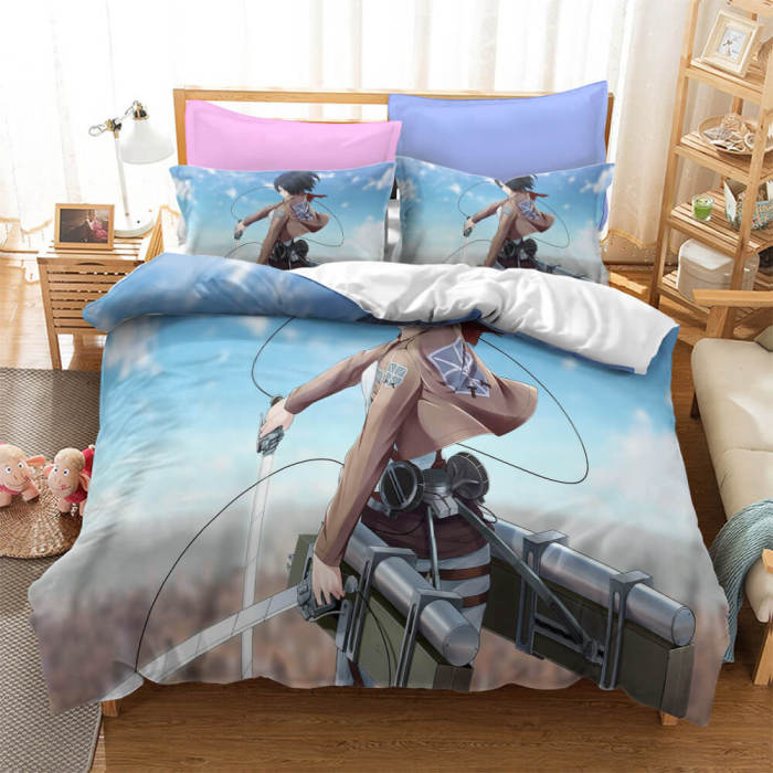 Attack On Titan Bedding Set Pattern Quilt Cover Without Filler