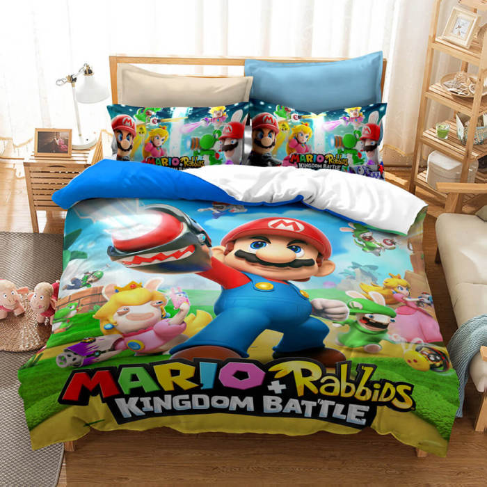 Game Super Mario Bedding Set Pattern Quilt Cover Without Filler