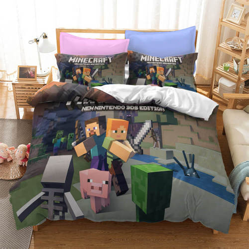 Game Minecraft Bedding Sets Pattern Quilt Cover Without Filler