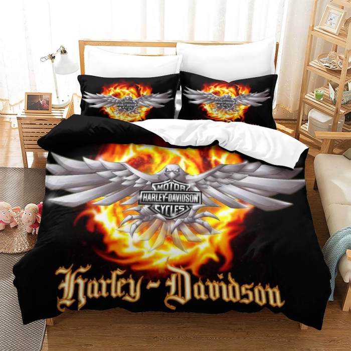 Harley Dayidson Bedding Sets Pattern Quilt Cover Without Filler
