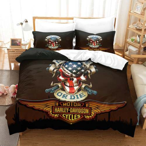 Harley Dayidson Bedding Sets Pattern Quilt Cover Without Filler