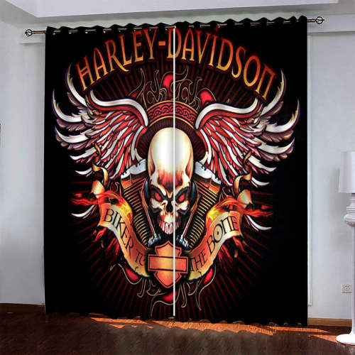 Harley Dayidson Curtains Blackout Window Drapes