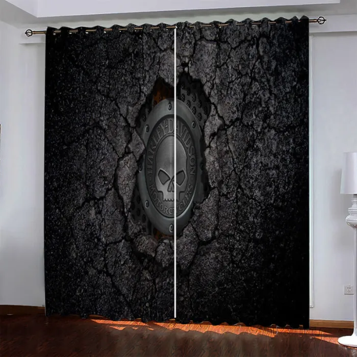 Harley Dayidson Curtains Blackout Window Drapes
