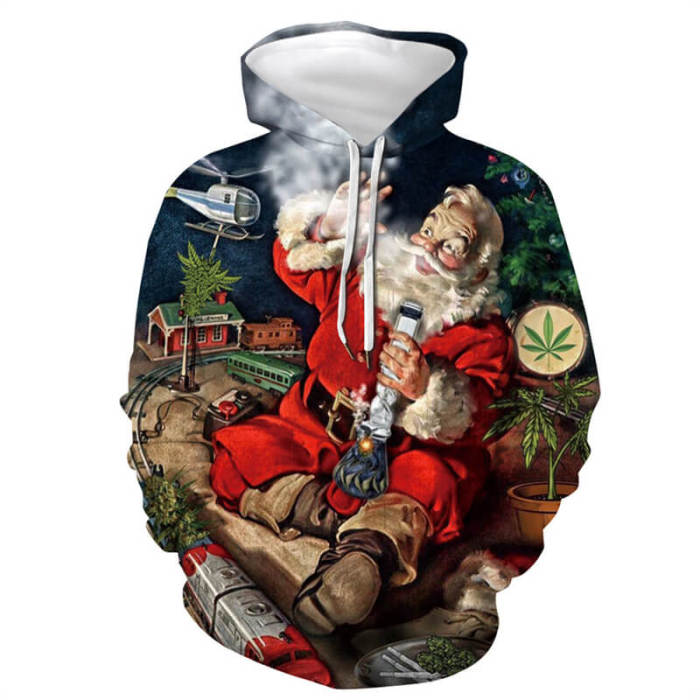 Merry Christmas Santa Sew Flag Ice Snowman Unisex Adult Cosplay 3D Print Jacket Sweatshirt