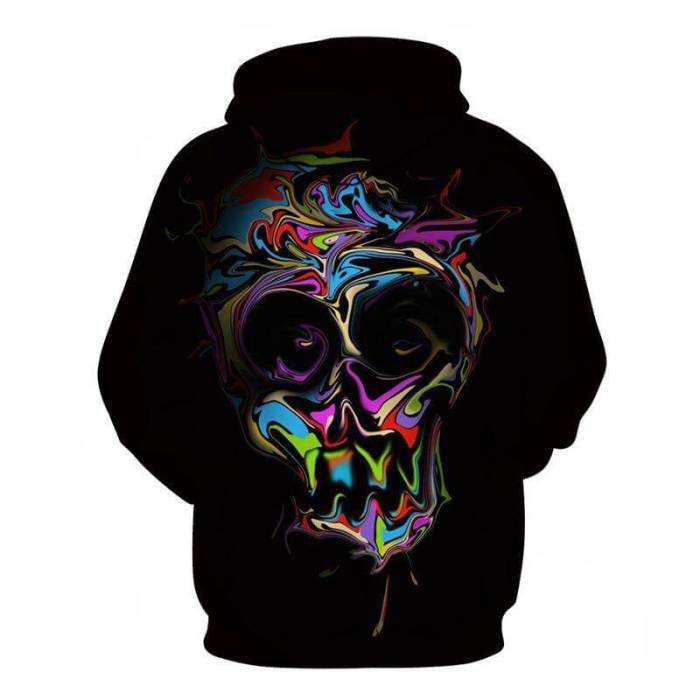 Halloween Colorful Skull Hoodies Mens Unisex Adult Cosplay 3D Print Hoodies Sweatshirt Pullover