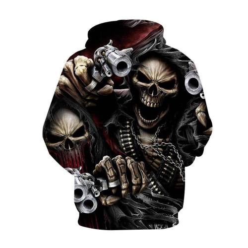 Womens Skull Hoodie Halloween Unisex Adult Cosplay 3D Print Sweatshirt Pullover