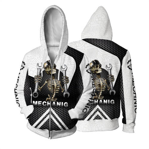 Skull Hoodies Zip Up Unisex Adult Cosplay 3D Print Sweatshirt Jacket