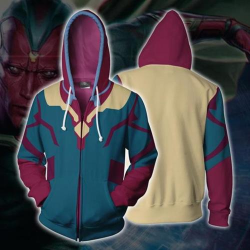 Wanda Vision Costume Tv Unisex Adult Cosplay 3D Print Zip Up Hoodie Sweatshirt Jacket