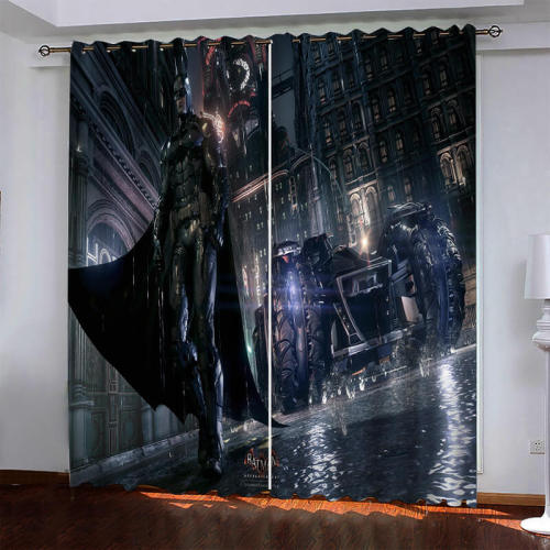 Superhero Batman Pattern Curtains Blackout Window Drapes