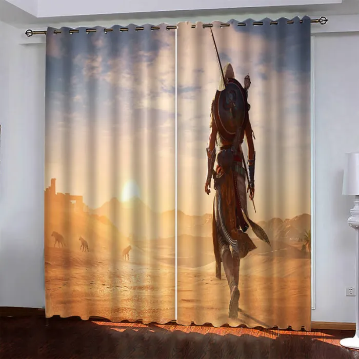 Game Assassin'S Creed Pattern Curtains Blackout Window Drapes