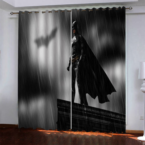 Batman Pattern Curtains Blackout Window Drapes