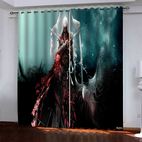 Assassin'S Creed Pattern Curtains Blackout Window Drapes