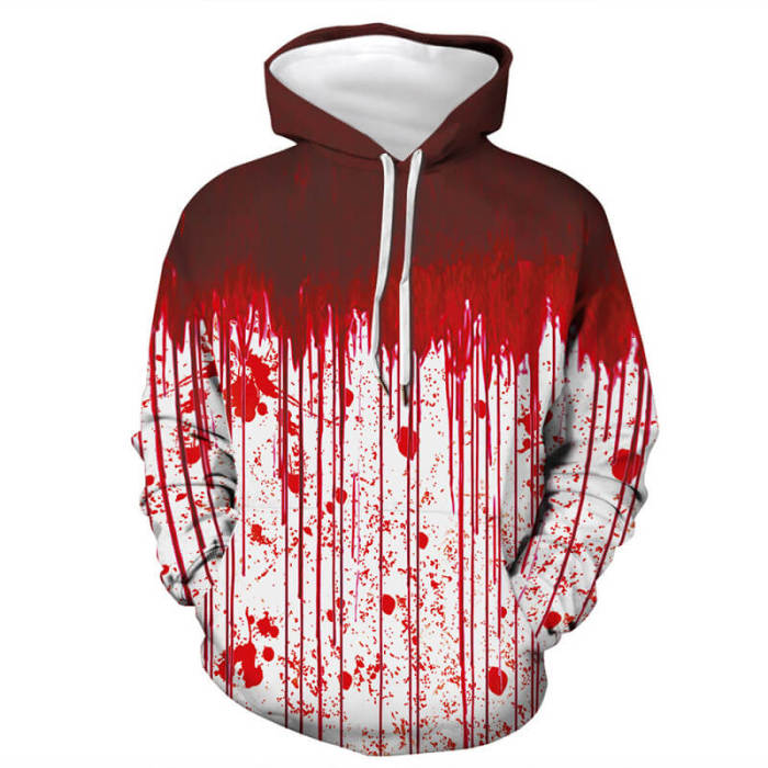 Blood Halloween Costumes Unisex Adult Cosplay 3D Print Pullover Sweater