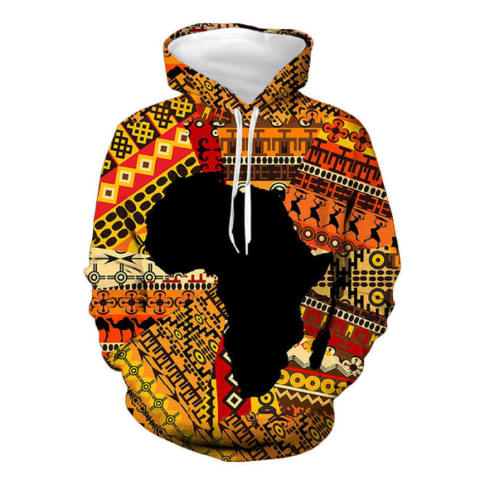 African Hoodie Unisex Adult Cosplay 3D Print Pullover Sweater