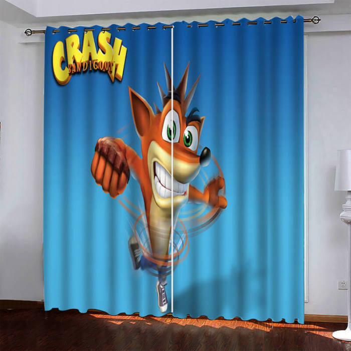 Crash Bandicoot Pattern Curtains Blackout Window Drapes
