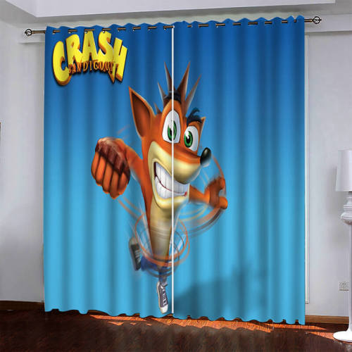 Crash Bandicoot Pattern Curtains Blackout Window Drapes