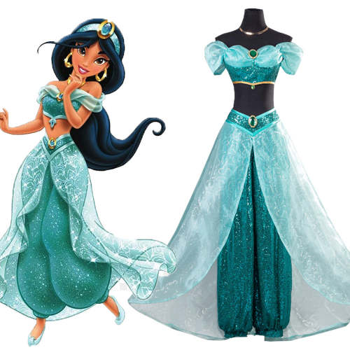 Disney Aladdin Princess Jasmine Dress Cosplay Costume -  Edition