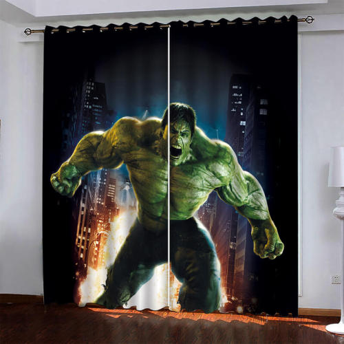 Superhero Hulk Pattern Curtains Blackout Window Drapes
