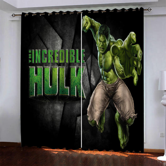 Superhero Hulk Pattern Curtains Blackout Window Drapes