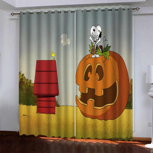 Snoopy Pattern Curtains Blackout Window Drapes