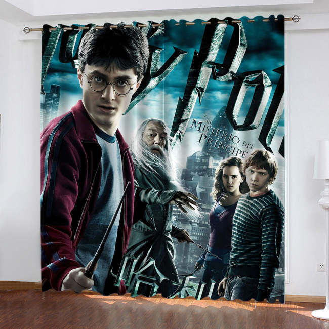 Harry Potter College Pattern Curtains Blackout Window Drapes Decoration