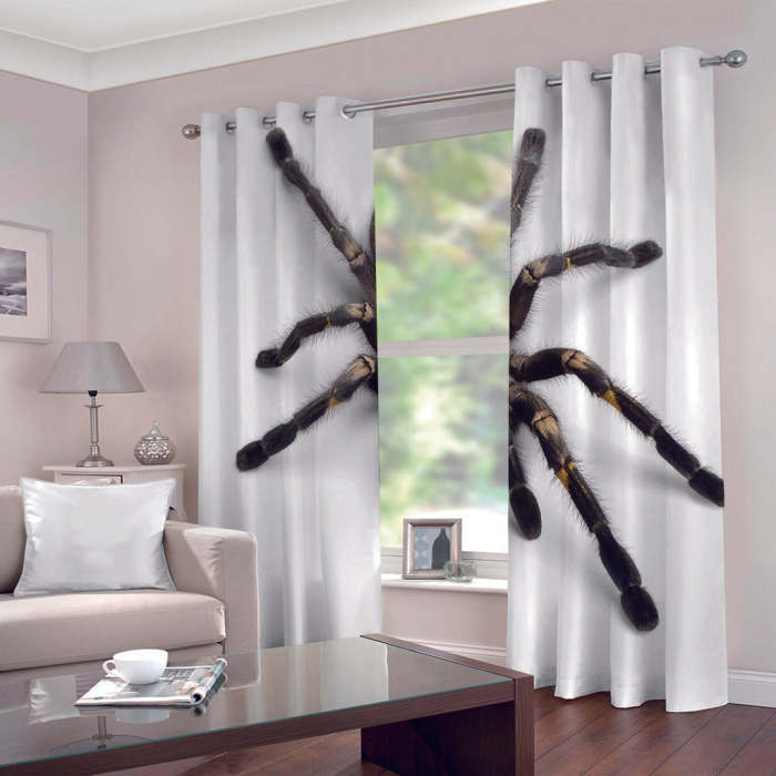 Spider Pattern Curtains Blackout Window Drapes Decoration