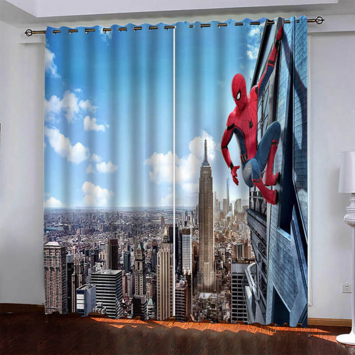 Marvel Spiderman Pattern Curtains Blackout Window Drapes