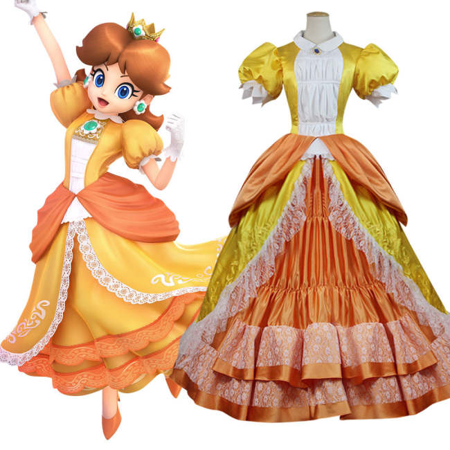Super Smash Bros. Super Mario Princess Daisy Cosplay Costume