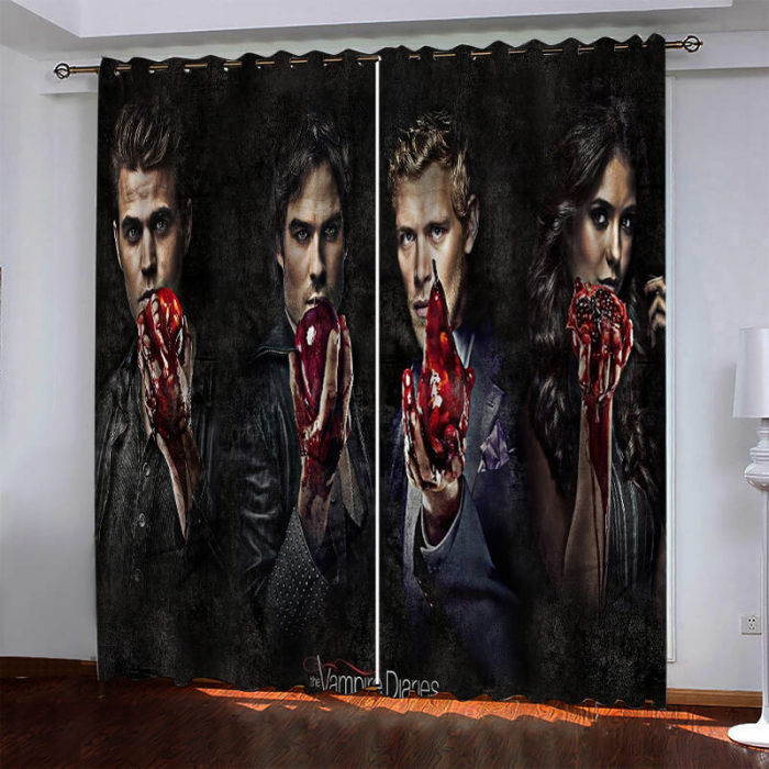 Twilight The Vampire Diaries Pattern Curtains Blackout Window Drapes