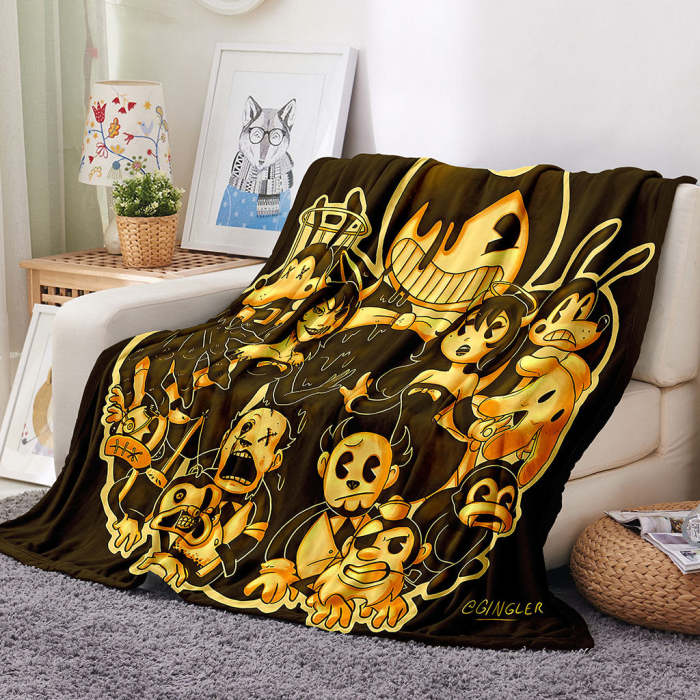 Game Bendy And The Ink Machine Blanket Flannel Throw Room Decoration